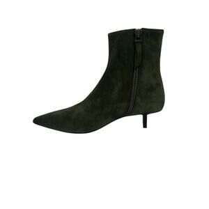 Pierre Hardy Stella Bootie in Khaki Buttery Soft Suede 40
